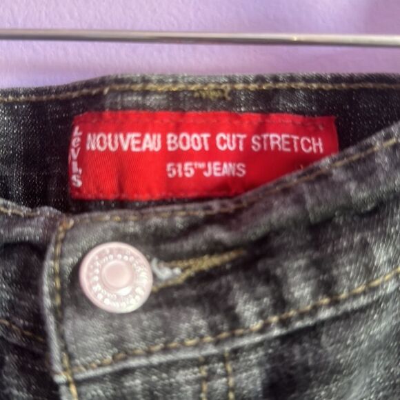 Levi’s Women’s 515 Nouveau Bootcut Jeans Black Low Rise W18 M Stretch Denim - Picture 5 of 6